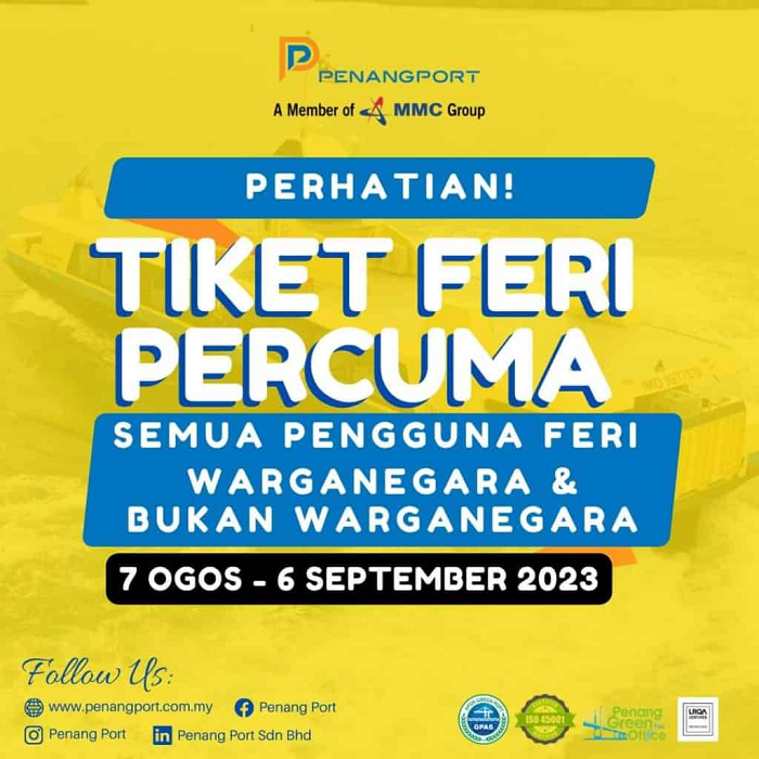 Free Penang Ferry Ticket