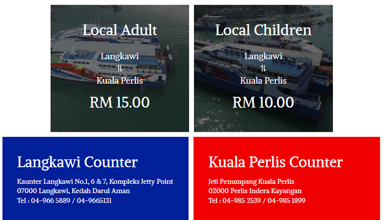 Harga tiket feri dari Kuala Perlis ke Langkawi
