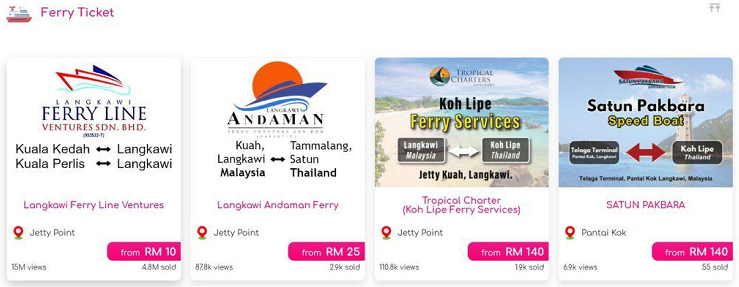 Senarai harga tiket feri langkawi 2025